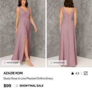 Azazie Maxi Dress in Dusty Rose